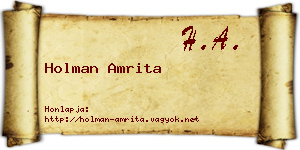 Holman Amrita névjegykártya